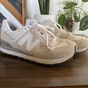 New Balance Cream and White Sneakers
